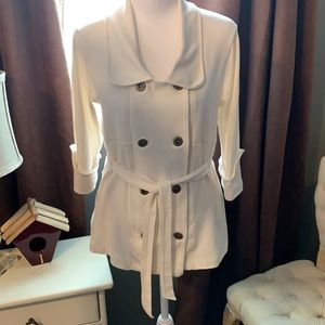 Chic Double-Breasted Women's White Top